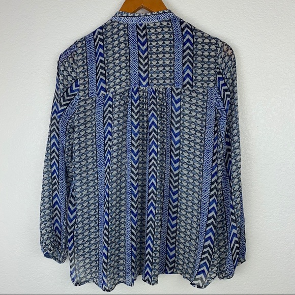 Lucky Brand Beaded Aztec Southwest Blouse Top - Picture 5 of 7